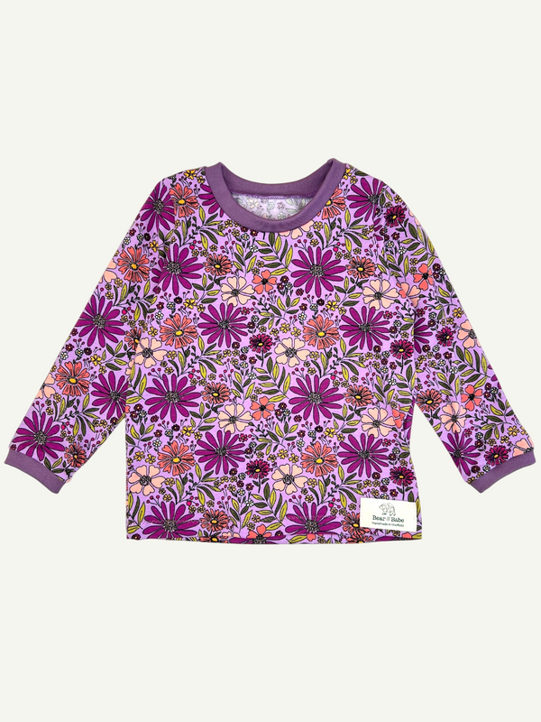 Purple Bloom Baby and Children's Long Sleeved Tee