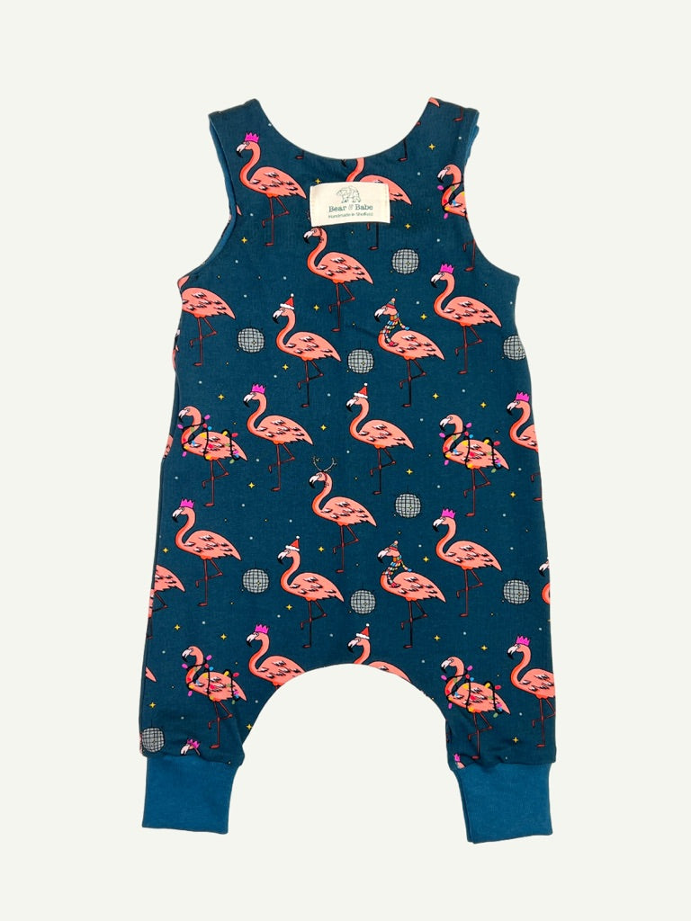 Flamingo Christmas Disco Baby and Children's Romper