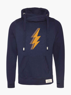 Navy Lightning Bolt Adult Cowl Hoodie