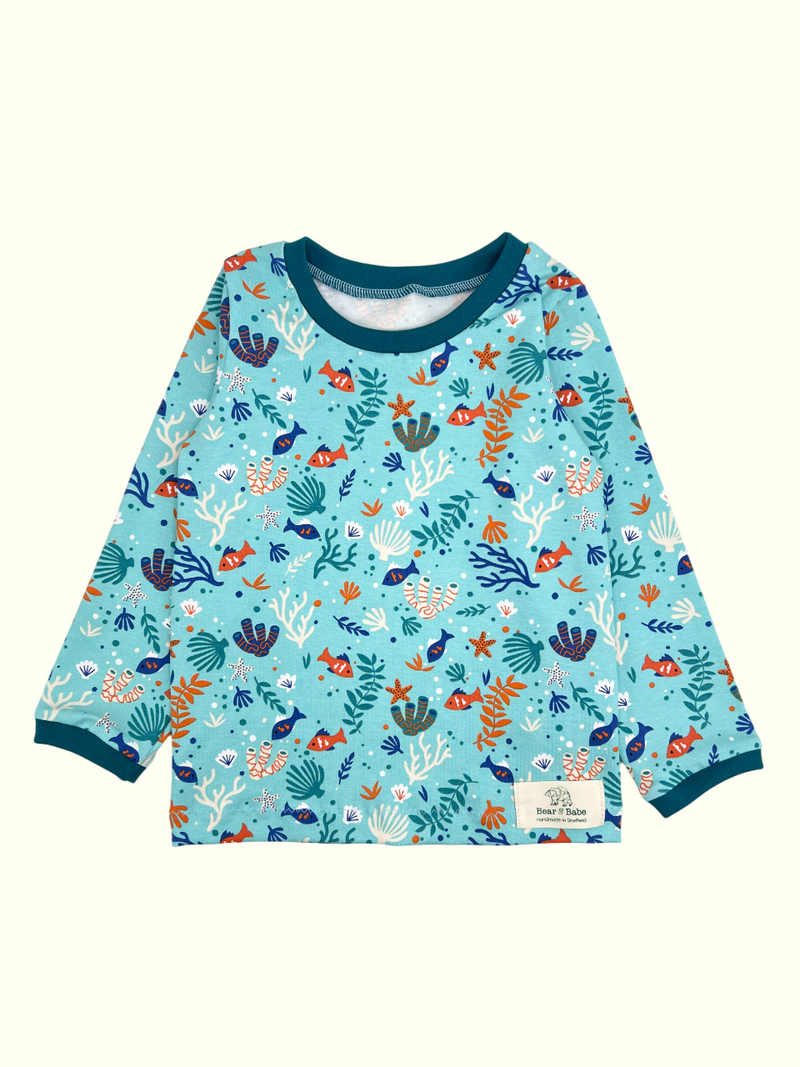 Aqua Sea Life Baby and Children's Long Sleeved Tee