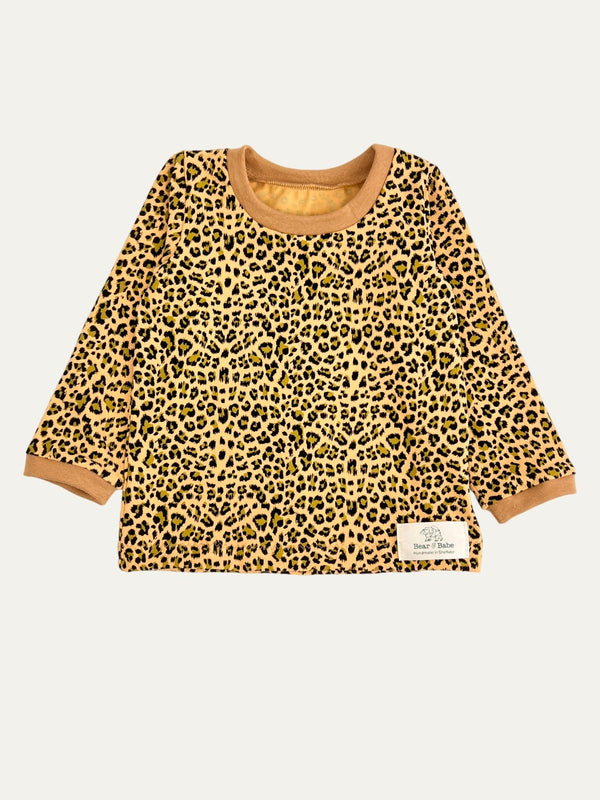 Yellow Leopard Print Baby and Children's Long Sleeved Tee