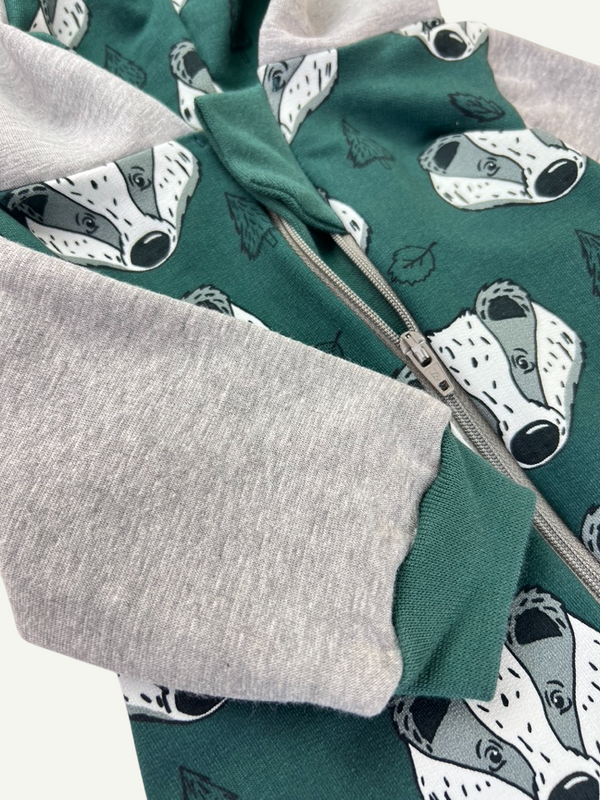 Green Badgers Baby and Children's Hooded Romper