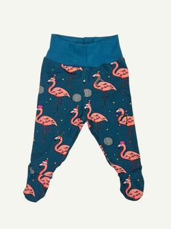 Flamingo Christmas Disco Baby and Children's Footed Leggings