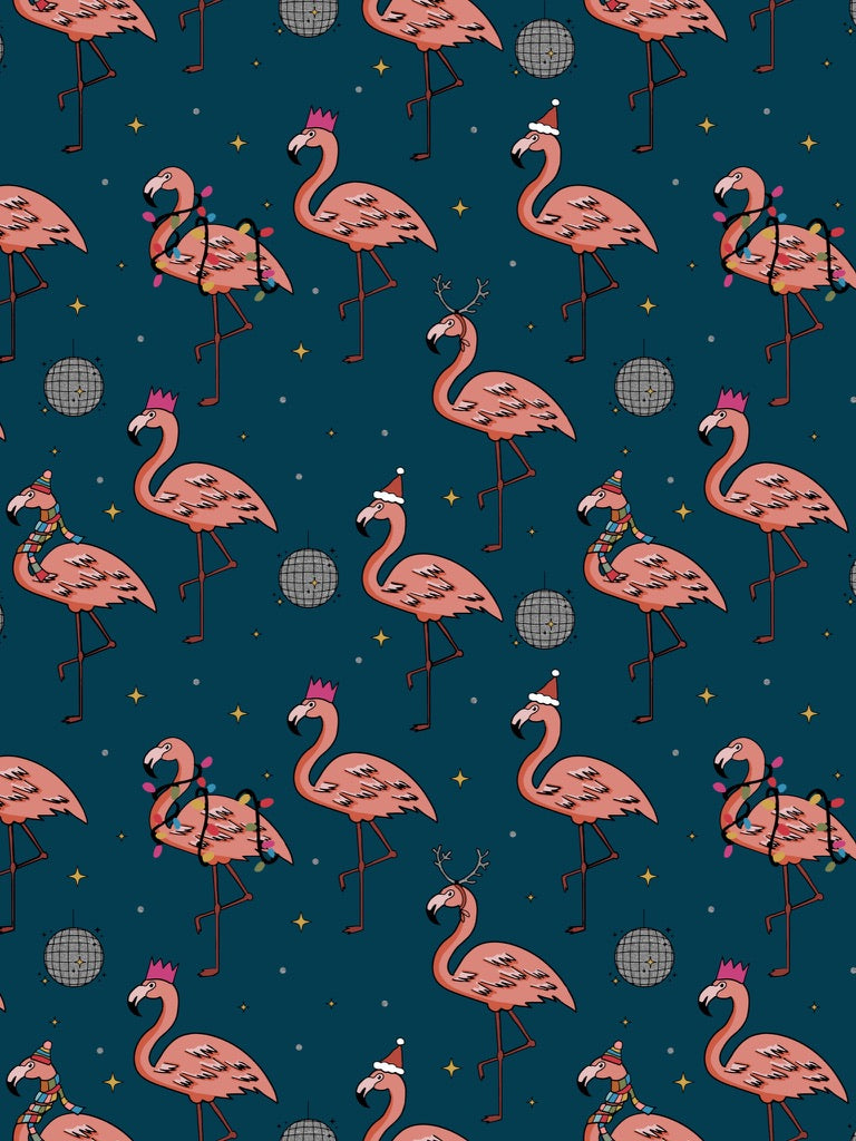 Flamingo Christmas Disco Baby and Children's Footed Leggings