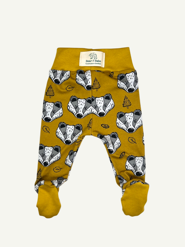 Ochre Badgers Baby and Children's Footed Leggings