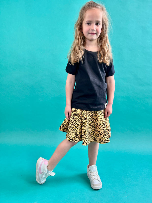 Yellow Leopard Print Baby and Children's Skirt