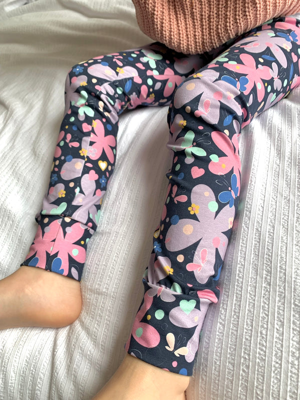 Midnight Luna Floral Baby and Children's Leggings