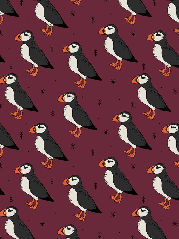 Plum Puffins Adult Leggings