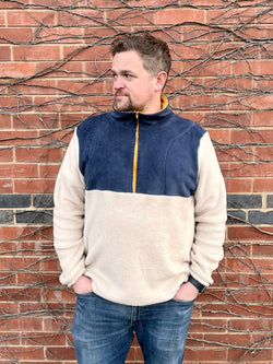 Navy & Stone Adult 1/2 Zip Fleece