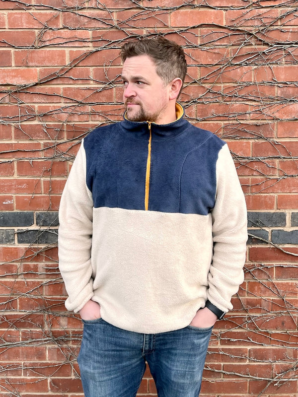 Navy & Stone Adult 1/2 Zip Fleece