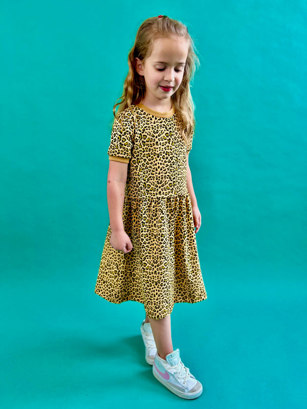 Yellow Leopard Print Baby and Children's Dress