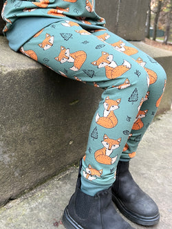 Khaki Green Foxes Baby and Children's Leggings