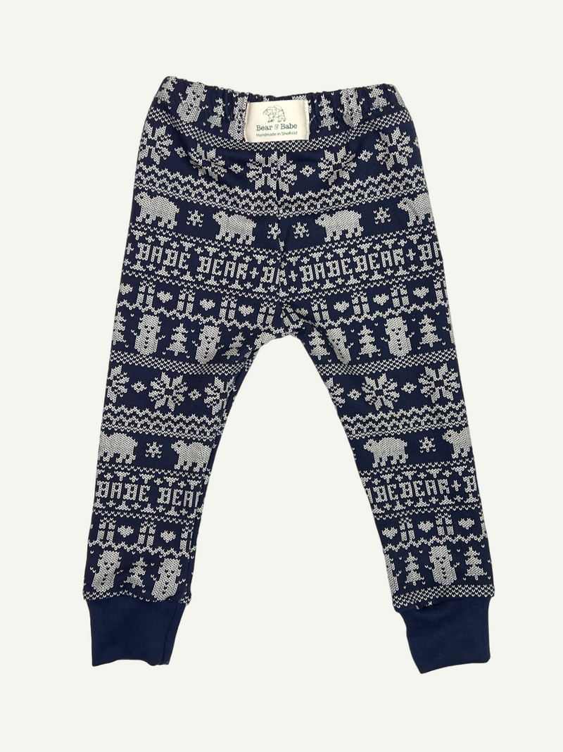 Navy Bear & Babe Fair Isle Baby and Children's Leggings