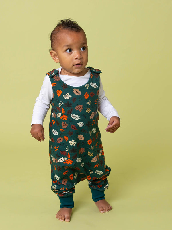 Green Autumn Leaves Baby and Children's Romper