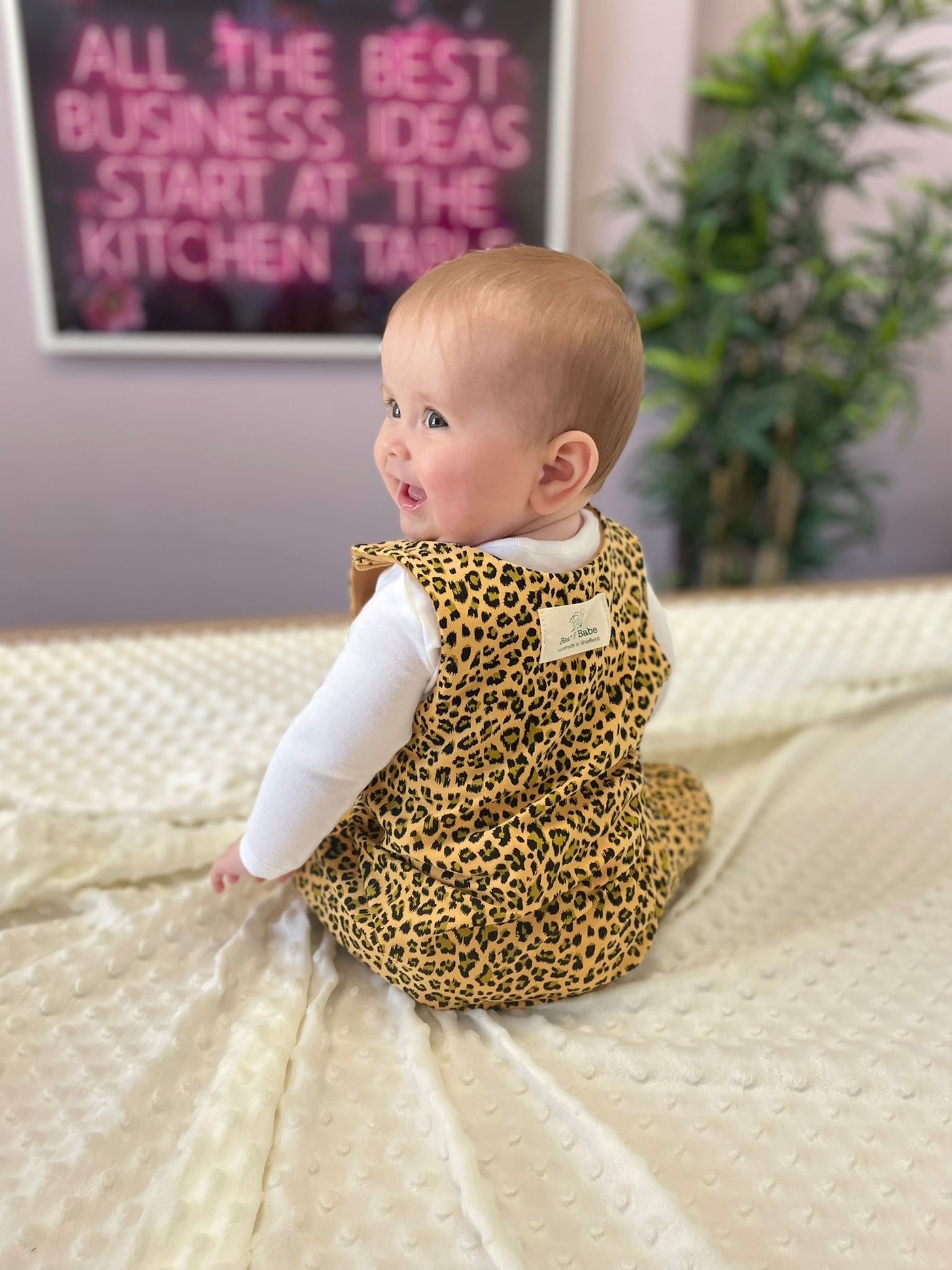 Bear Babe Yellow Leopard Print Baby and Children s Romper