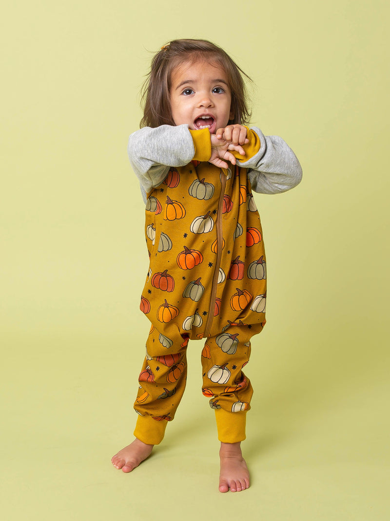 Ochre Pumpkins Baby and Children's Hooded Romper