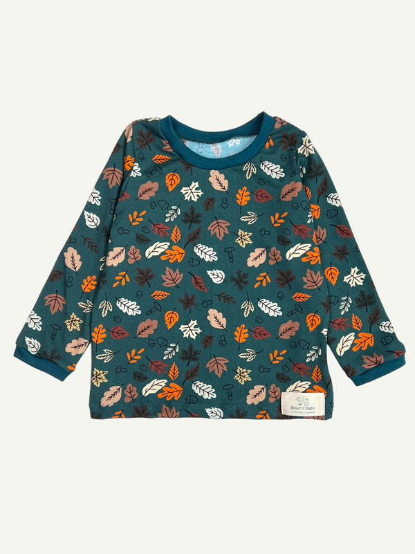 Green Autumn Leaves Baby and Children's Long Sleeved Tee