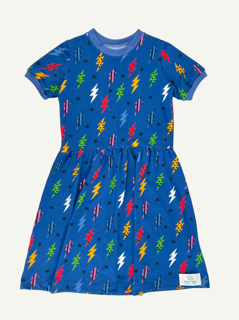 Navy Lightning Bolts Baby and Children's Dress